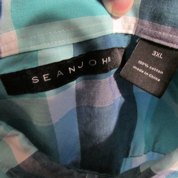 Sean John 3XL Pastel Plaid Button-Up. Lightweight, No Tears, Rips or Stains. - Picture 5 of 5